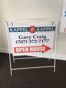 Custom yard sign for open house, Gary Craig