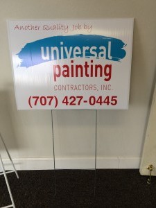 Custom yard sign for Universal Painting
